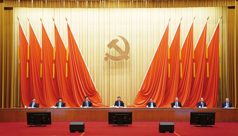 2021年2月20日，黨史學(xué)習(xí)教育動(dòng)員大會(huì)在北京召開。中共中央總書記、國(guó)家主席、中央軍委主席習(xí)近平出席會(huì)議并發(fā)表重要講話。 新華社記者 翟健嵐/攝